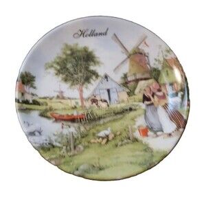 Royal Schwabap Holland 1984 Decorative Plate Small 5" Windmill Farm Vintage